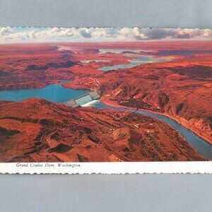 Vintage Postcard - Grand Coulee Dam Aerial Photograph - Smith Western